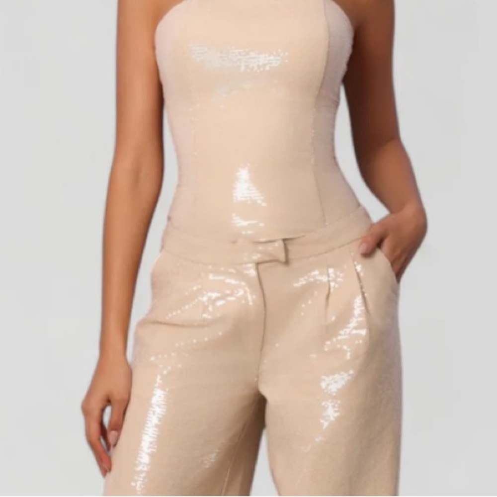 HEIRESS Nude Sequin Set